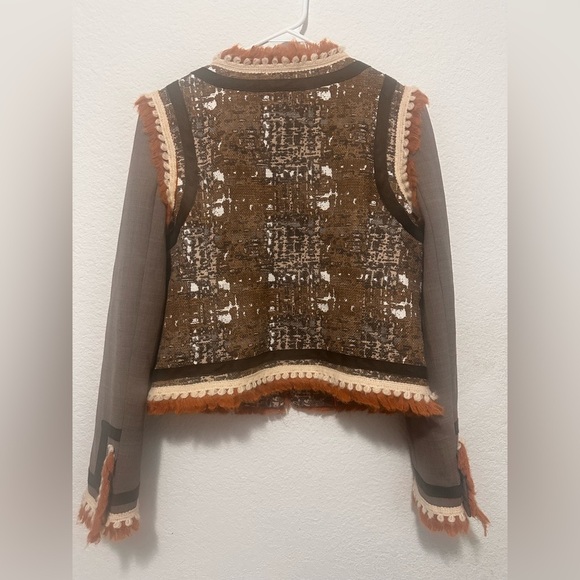 Tory Burch Orange Tweed Blazer Jacket size 6‎ - Picture 6 of 15